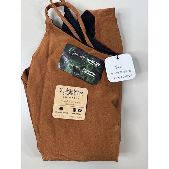 KaloKini Women’s One Piece Bathing Suit Size 2XL Pumpkin Spice Reversible Beach - Picture 16 of 16